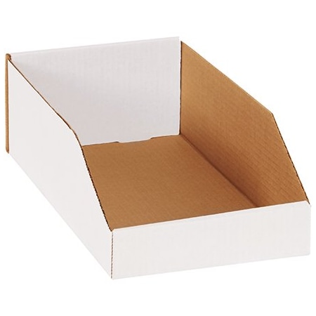 Bsc Preferred 8 x 15 x 4-1/2'' White Bin Boxes, 50PK BINMT815